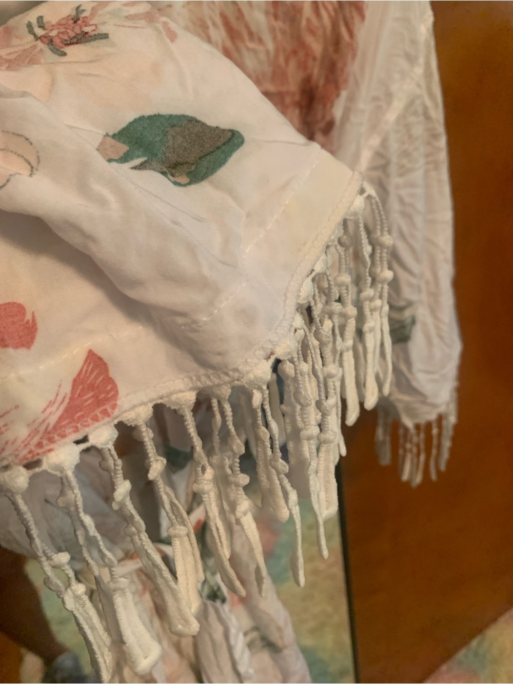 Floral Tie-Waist Kimono Robe in Blush and Sage BNWOT - Picture 3 of 3